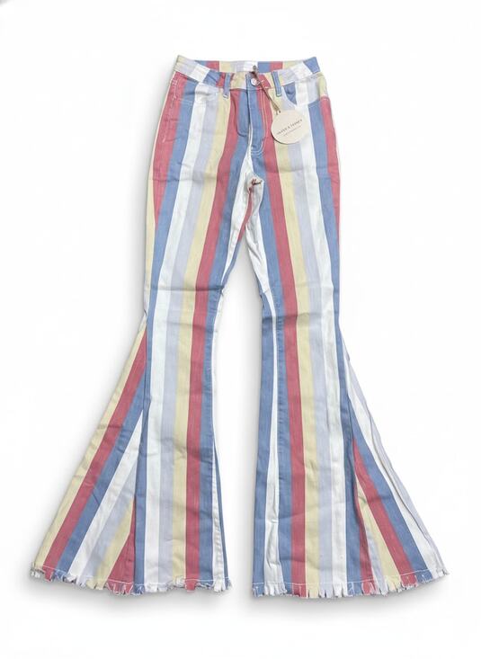 Saints Hearts Pants - Saints and Hearts Women's Size S Striped Flare Jeans NWT Bell Bottom Frayed He